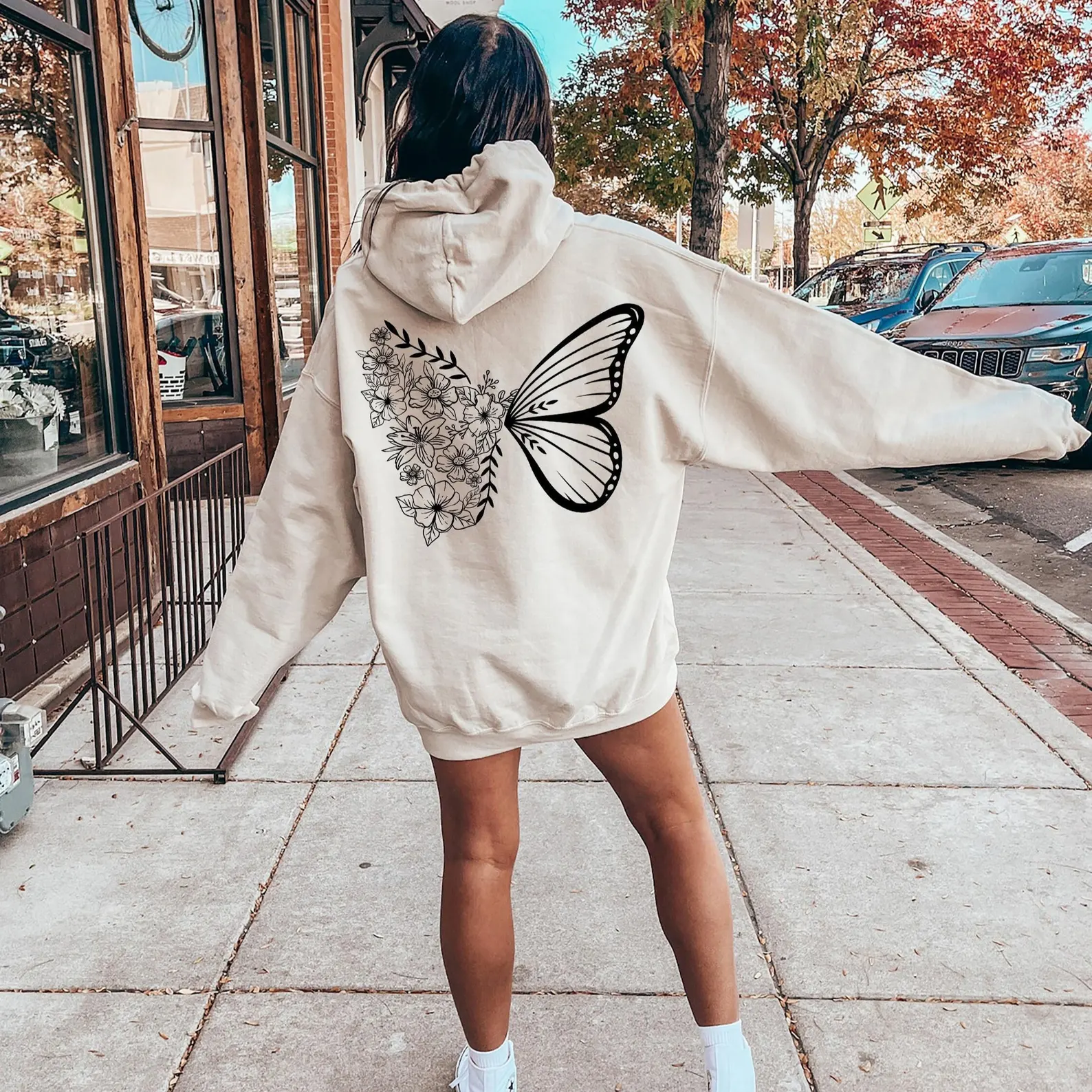 Floral Butterfly Sweatshirt